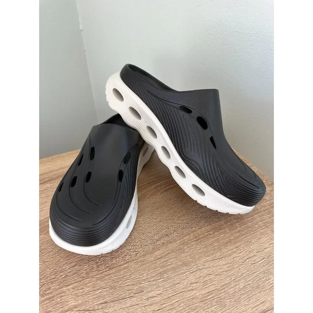 Hunter Women's Geena Waterproof Clogs Black & White Slip-On Garden Shoes Size 8 - Picture 8 of 10